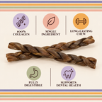 12" Braided Collagen Sticks – 3 Pack
