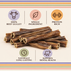 6" Beef Gullet Sticks - 15 Pack
