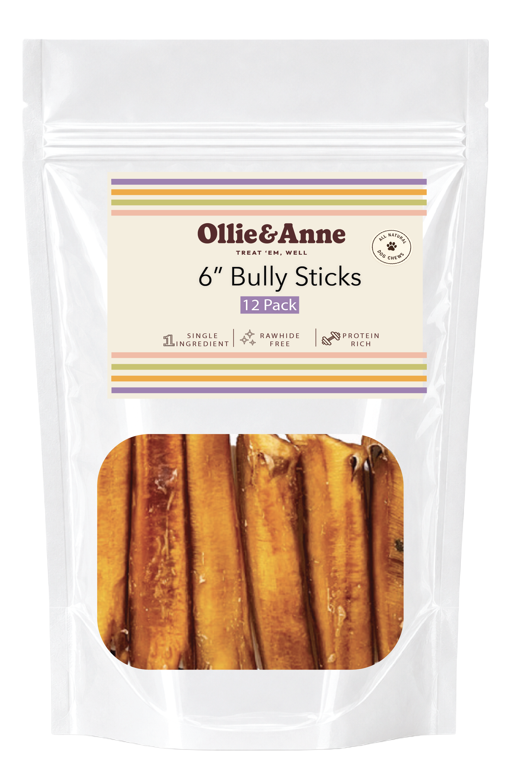 6" Bully Sticks - 12 pack