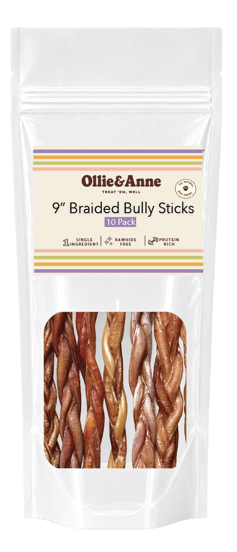 9" Braided Bully Sticks - 5 pack